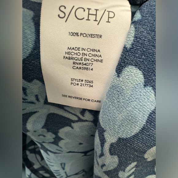 Cabi Small Blue Floral Dress Drawstring Waist Pockets Spring Summer Vacation - Picture 7 of 12